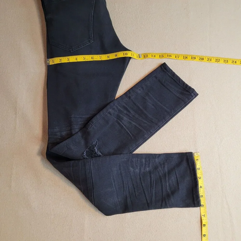 KORUPT Black Distressed Skinny Jeans Mens Tag 32 Button Fly Grunge Punk 33x31